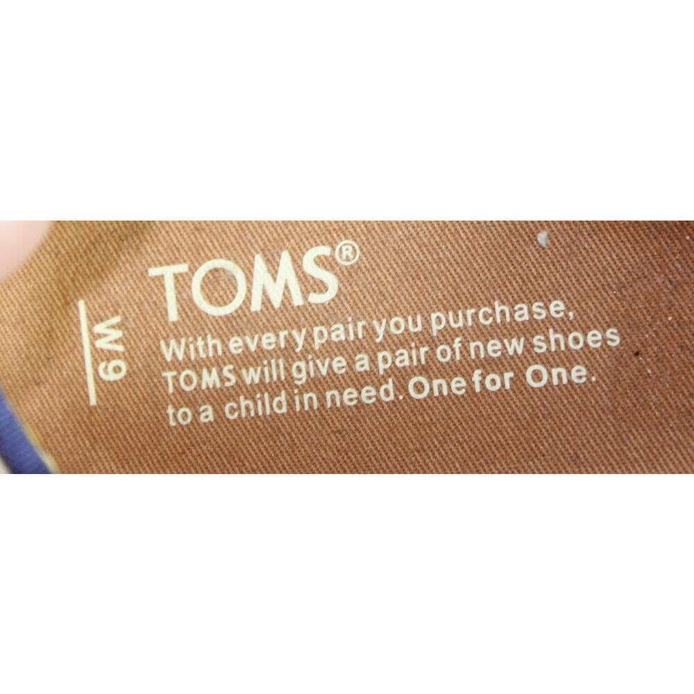 TOMS Womens Blue White Slip On Espadrille Flats Casual Canvas Shoes Size 9 US - Picture 5 of 6